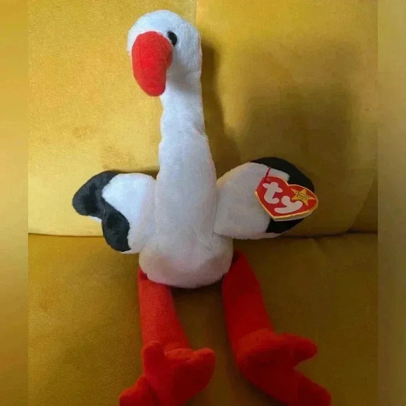 Ty Beanie Baby - Stilts The Stork Bird - MWMT's  / Mint 198 - Picture 1 of 3